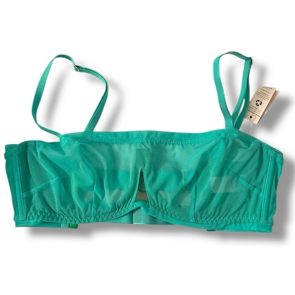 We Are HAH Free People Teal Balconet Wired Bra Mesh Adjustable Bra Size D Cup